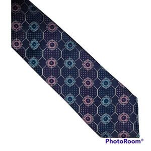 Jos A Banks Reserve Blue Pink silk tie